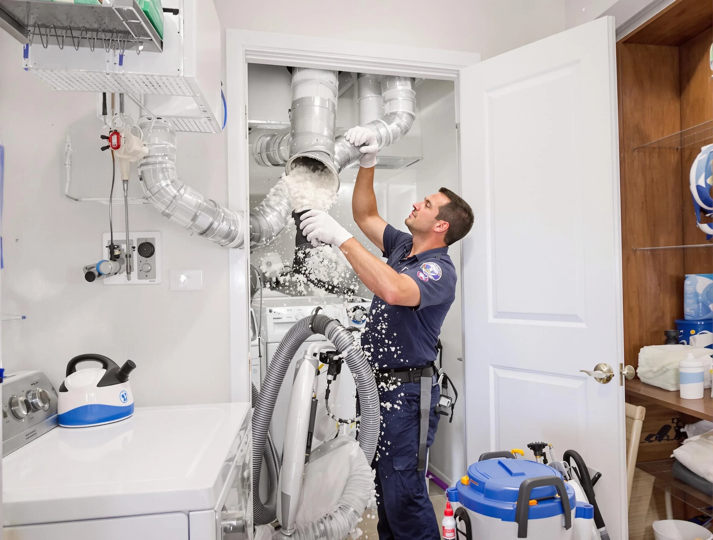 Emporia Dryer Vent Cleaning technician delivering thorough residential dryer vent cleaning service in Emporia