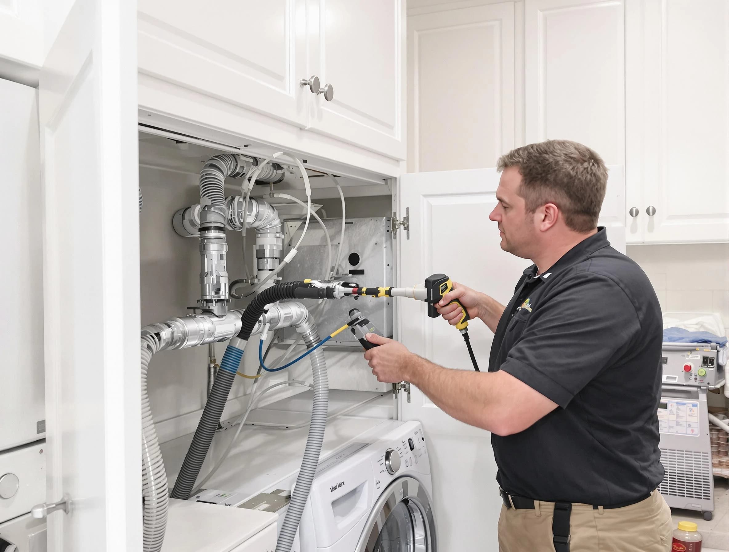Emporia Dryer Vent Cleaning professional removing severe blockage from a clogged dryer vent in Emporia